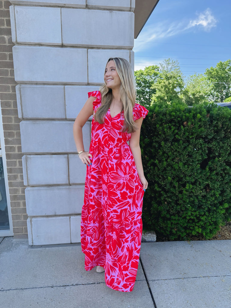 Rania Floral Maxi Dress Clothing Peacocks & Pearls Lexington