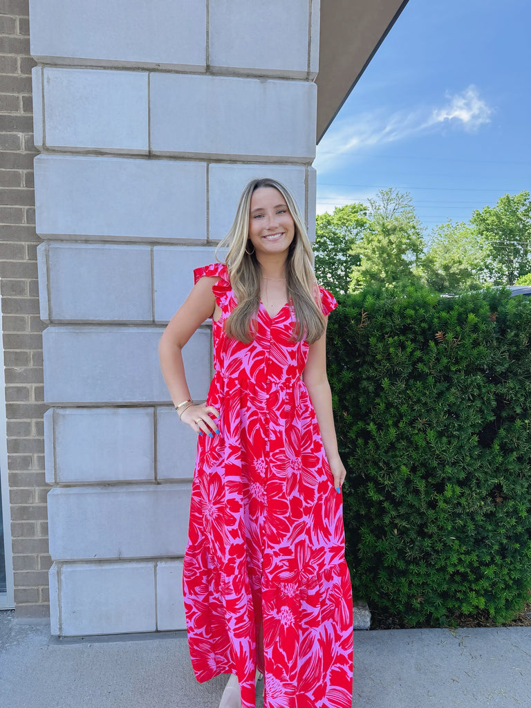 Rania Floral Maxi Dress Clothing Peacocks & Pearls Lexington
