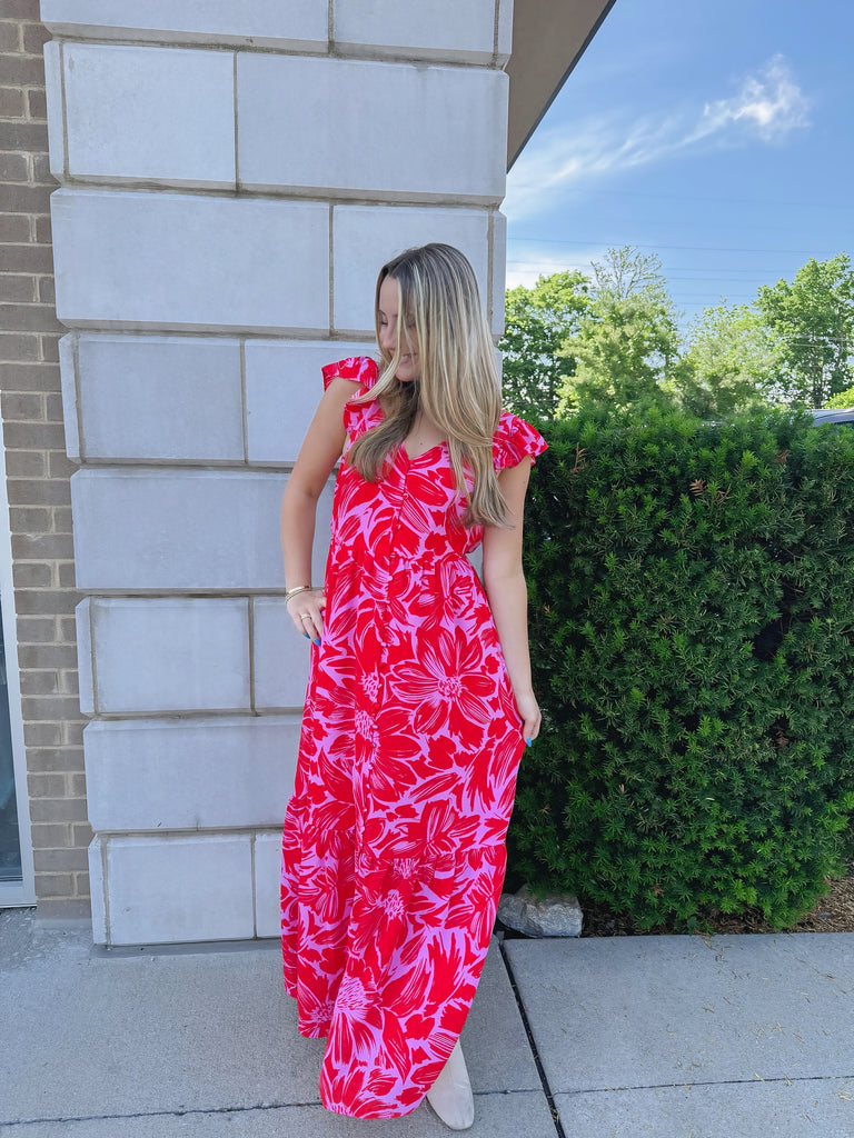 Rania Floral Maxi Dress Clothing Peacocks & Pearls Lexington