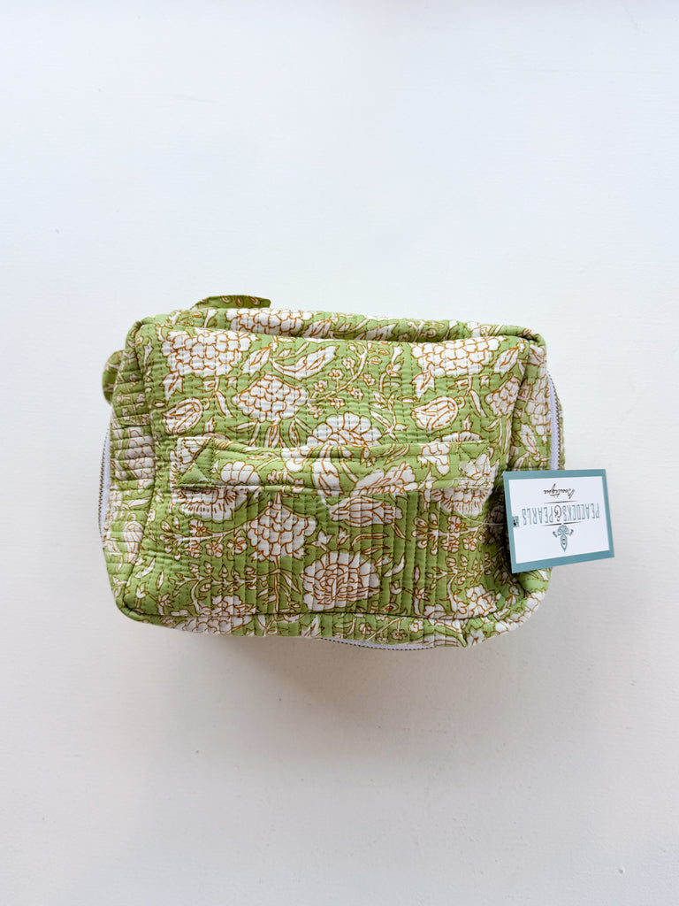 Calli Jane Handle Cosmetic Bag Purse Peacocks & Pearls Lexington