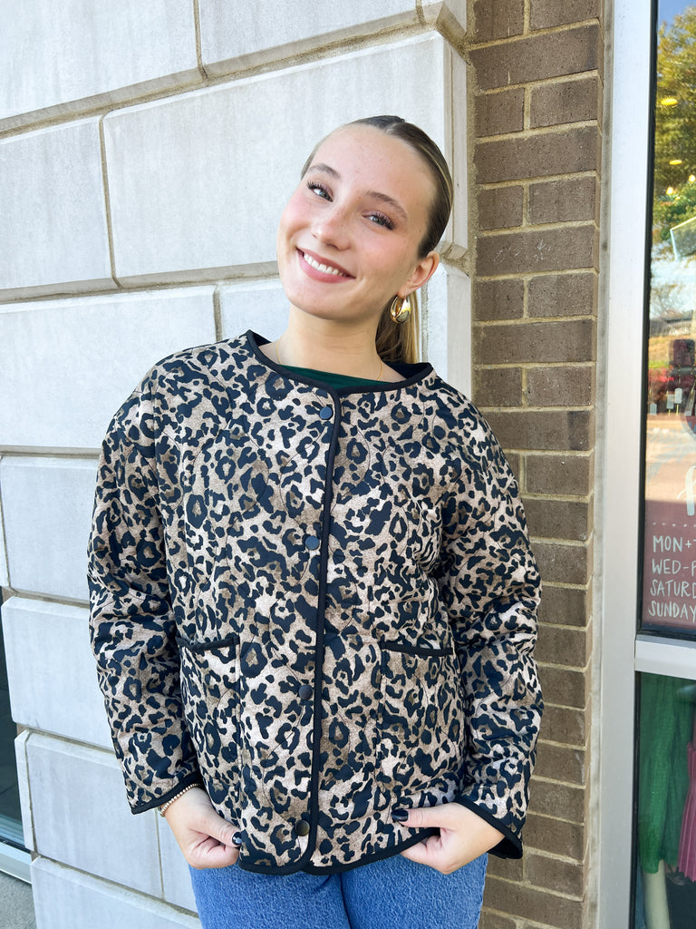 Luxe Leopard Jacket Clothing Peacocks & Pearls Lexington   