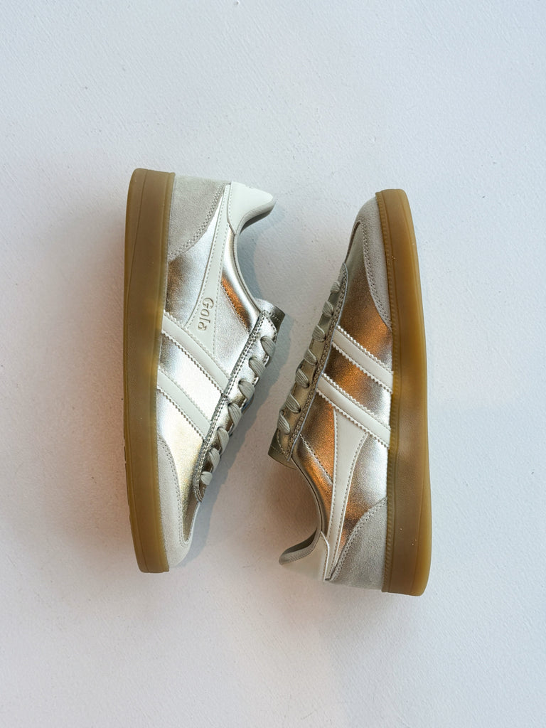 Viper Gold Metallic Sneaker Shoes Peacocks & Pearls Lexington