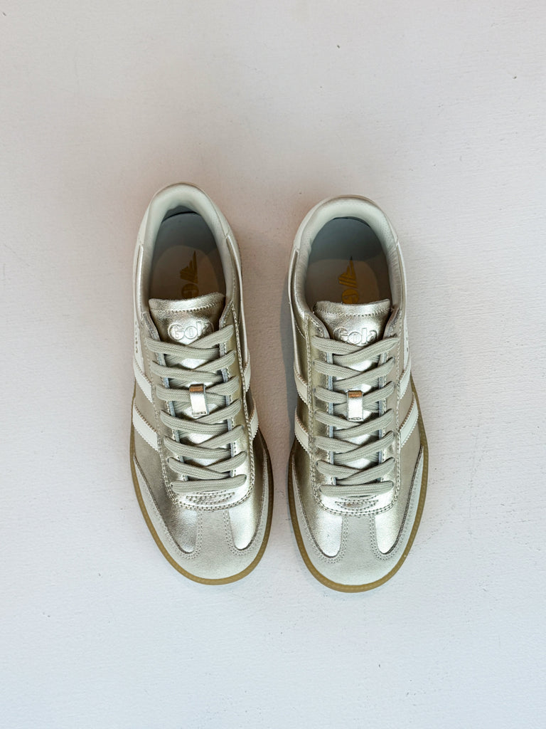 Viper Gold Metallic Sneaker Shoes Peacocks & Pearls Lexington