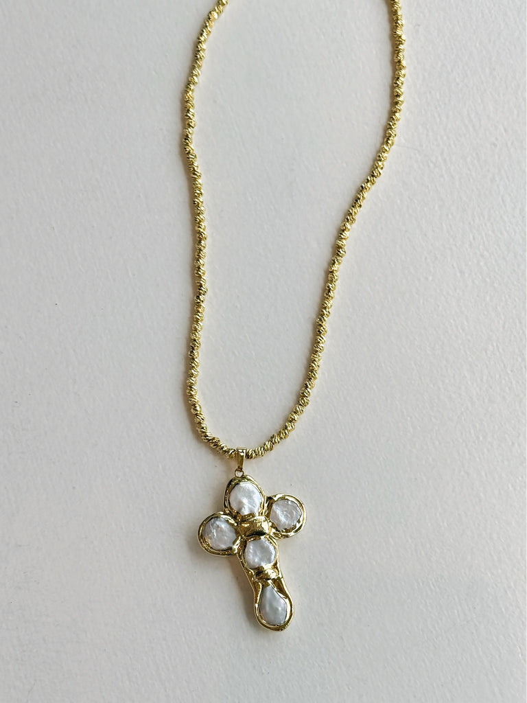 Pearl Cross Pendant Necklace Jewelry Peacocks & Pearls Lexington