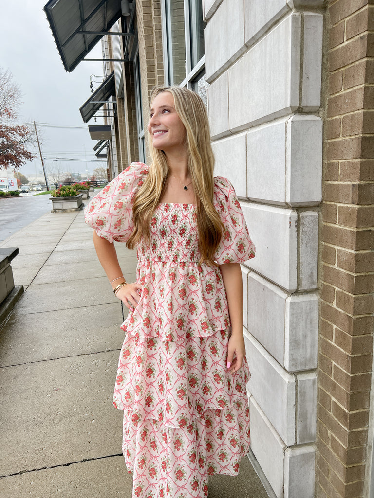 Bloom in Mind Midi Dress Clothing Peacocks & Pearls Lexington   