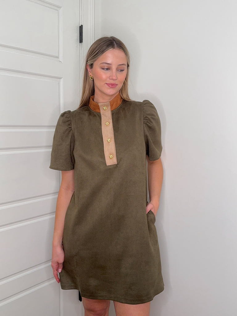 Olive Ember Dress Clothing Peacocks & Pearls Lexington