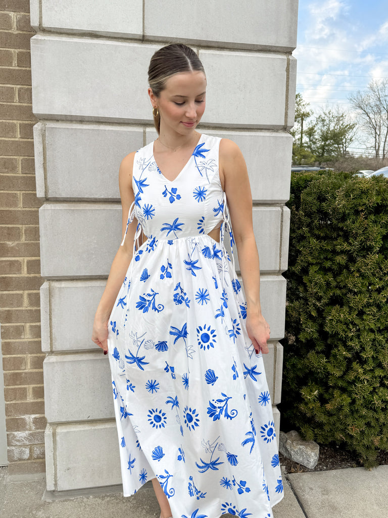 Island Azure Maxi Dress Clothing Peacocks & Pearls Lexington