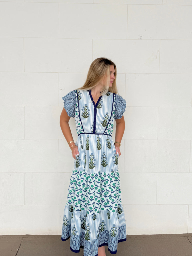 Wildflower Pop Midi Dress Clothing Peacocks & Pearls Lexington