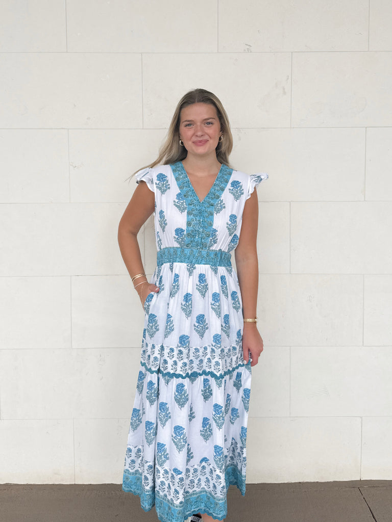 Blue Petal Dream Dress Clothing Peacocks & Pearls Lexington