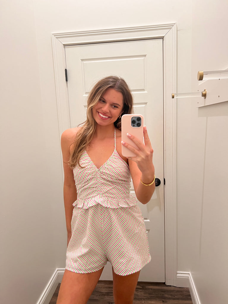 Sunset Stripes Romper Clothing Day + Moon   