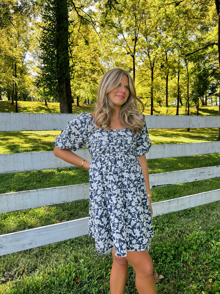 Effortless Selection Floral Short Dress Clothing Peacocks & Pearls Lexington   