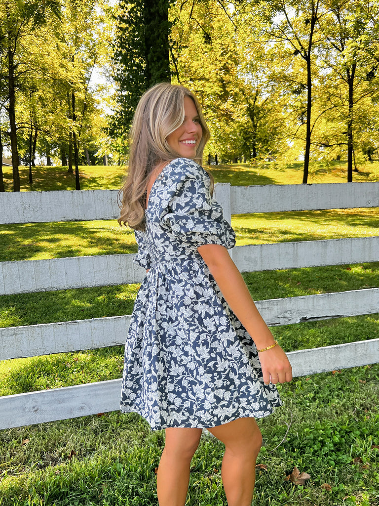 Effortless Selection Floral Short Dress Clothing Peacocks & Pearls Lexington   