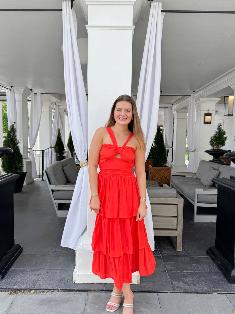 Tropical Drift Midi Dress Clothing Peacocks & Pearls Lexington