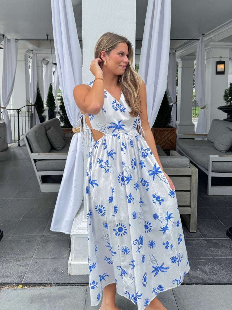 Island Azure Maxi Dress M Island Azure Maxi Dress M