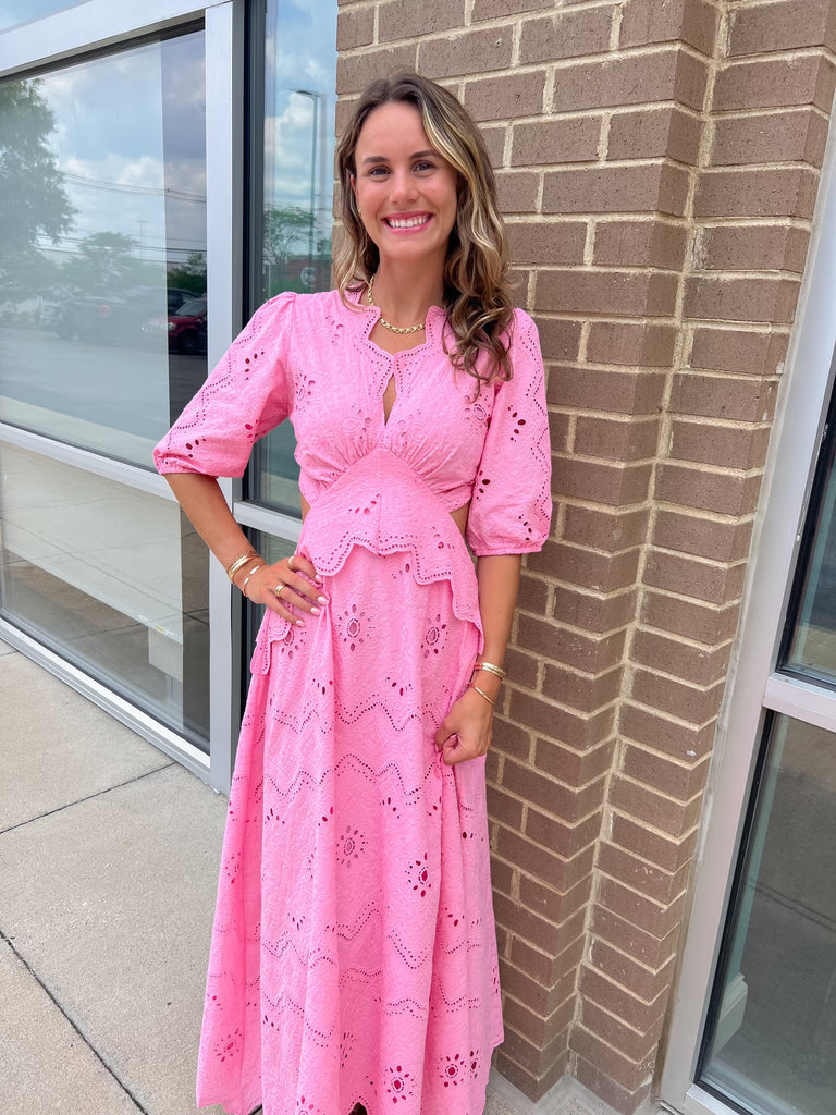 Elegance Edge Pink Maxi Dress  Peacocks & Pearls Lexington   