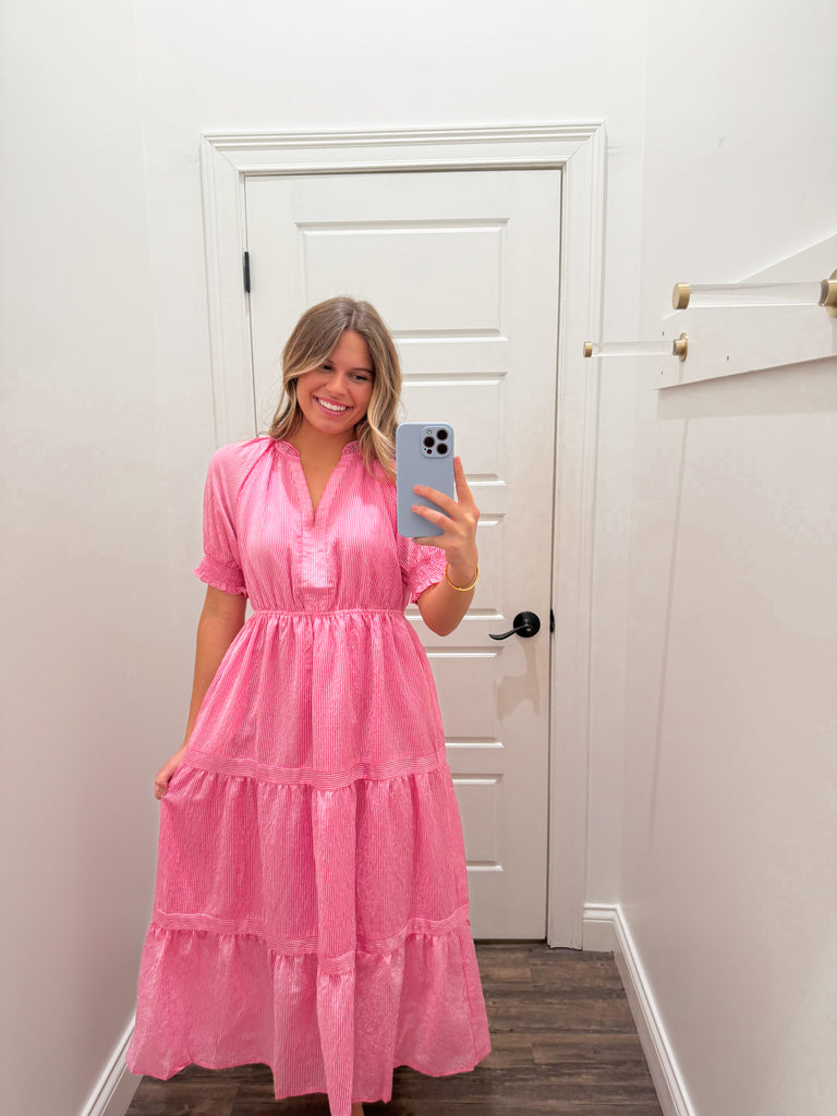 Gentle Breeze Maxi Dress Clothing THML Pink XS 