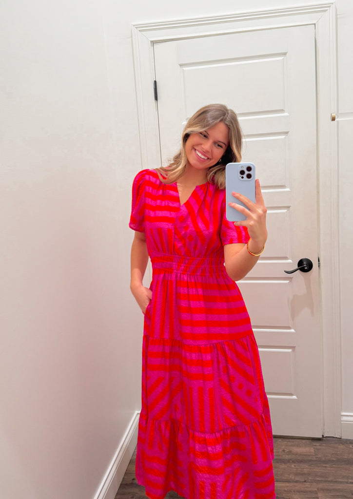 Sweetheart Stripes Maxi Dress Clothing THML   
