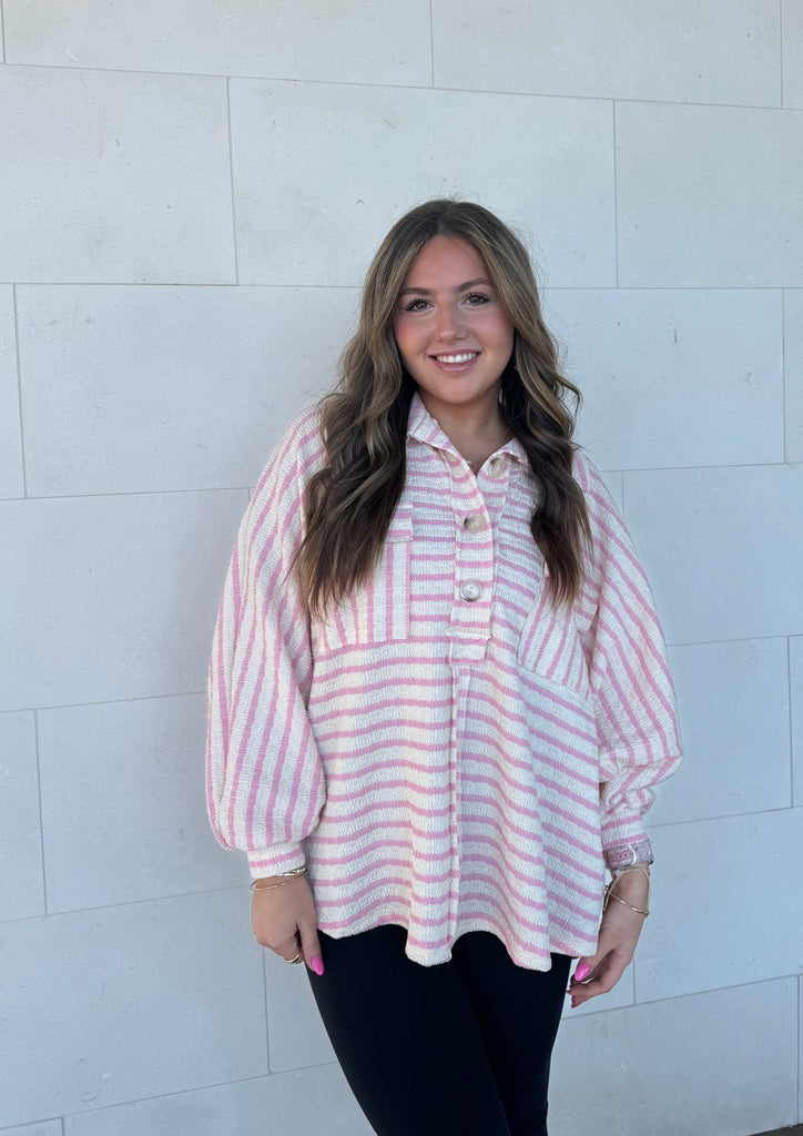 Sprinkle Of Love Stripe Top Clothing Bucketlist Pink S 