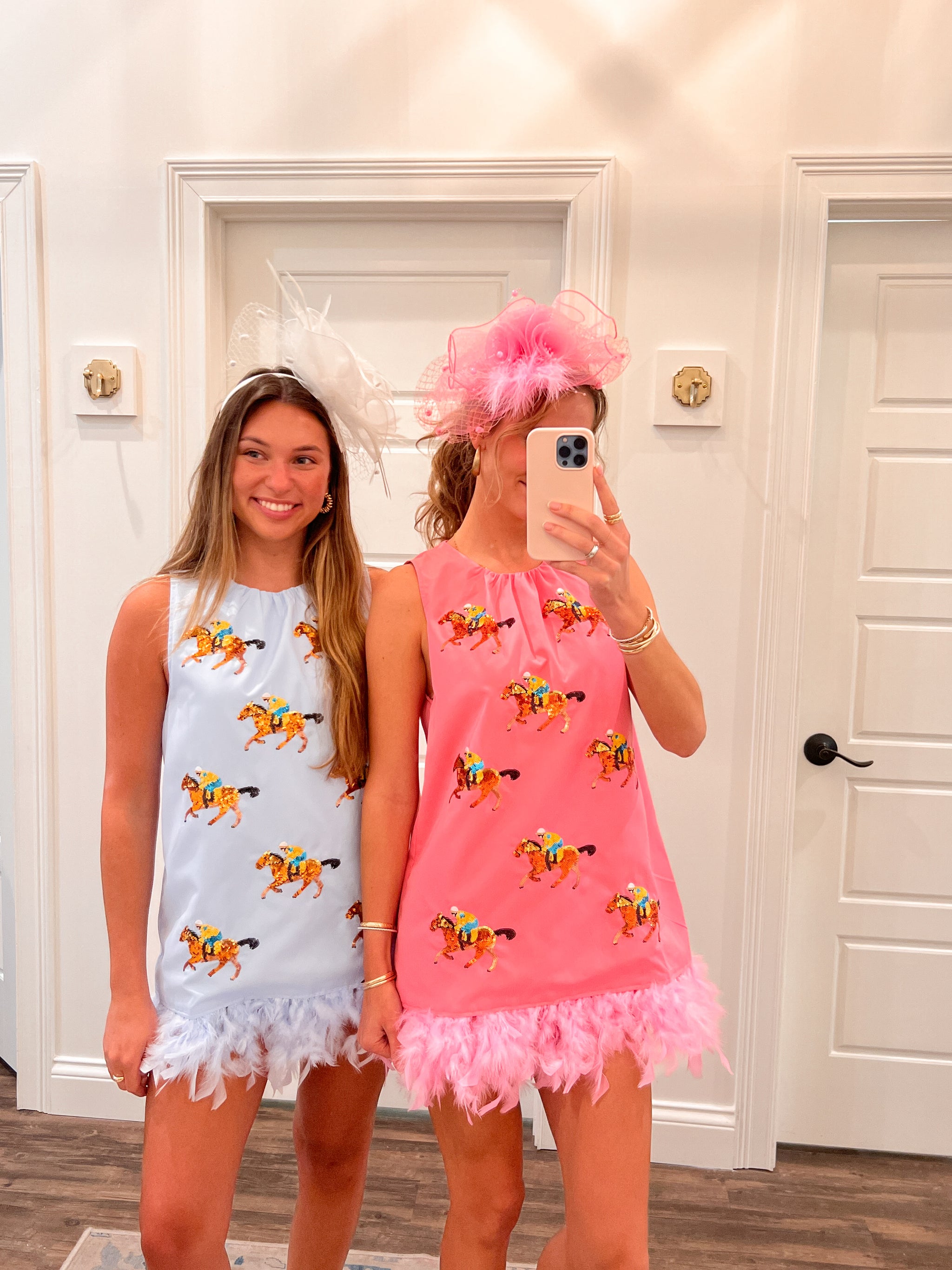 open lace back dress THE Derby Dress w/ Feathers