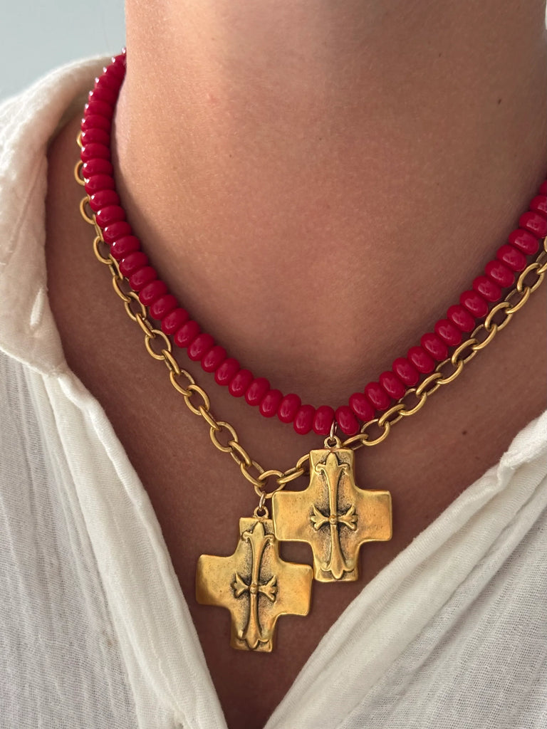 Rouge Cross Chain Necklace Jewelry Peacocks & Pearls Lexington