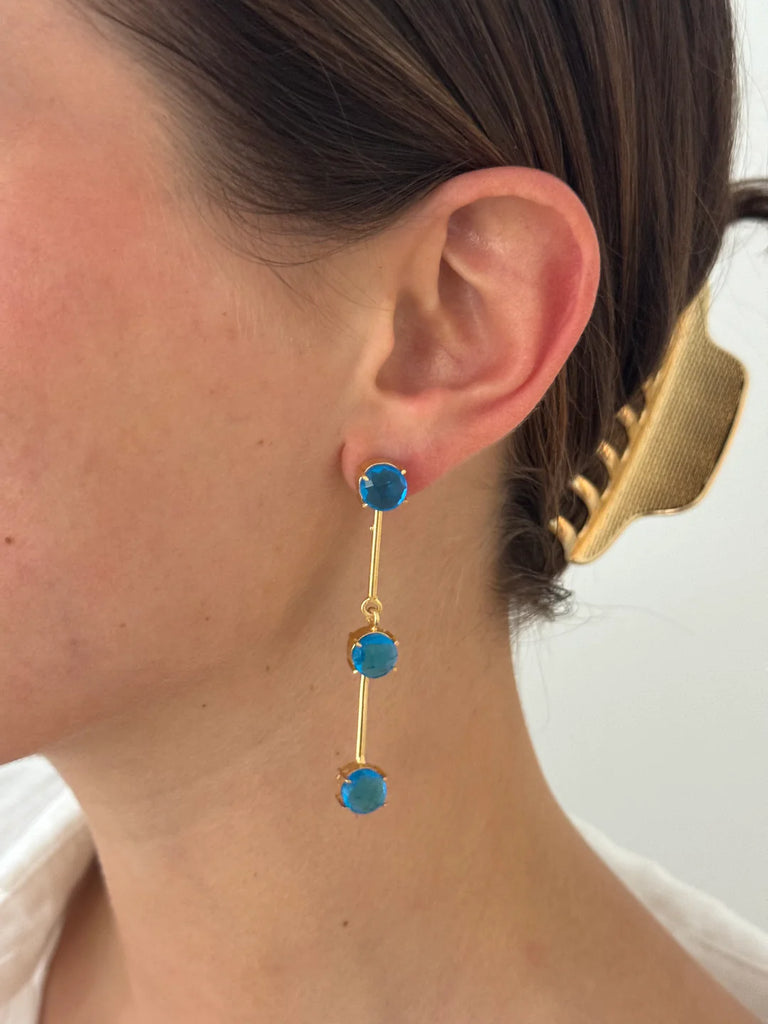 Blue Gem Drop Studs Jewelry Peacocks & Pearls Lexington   