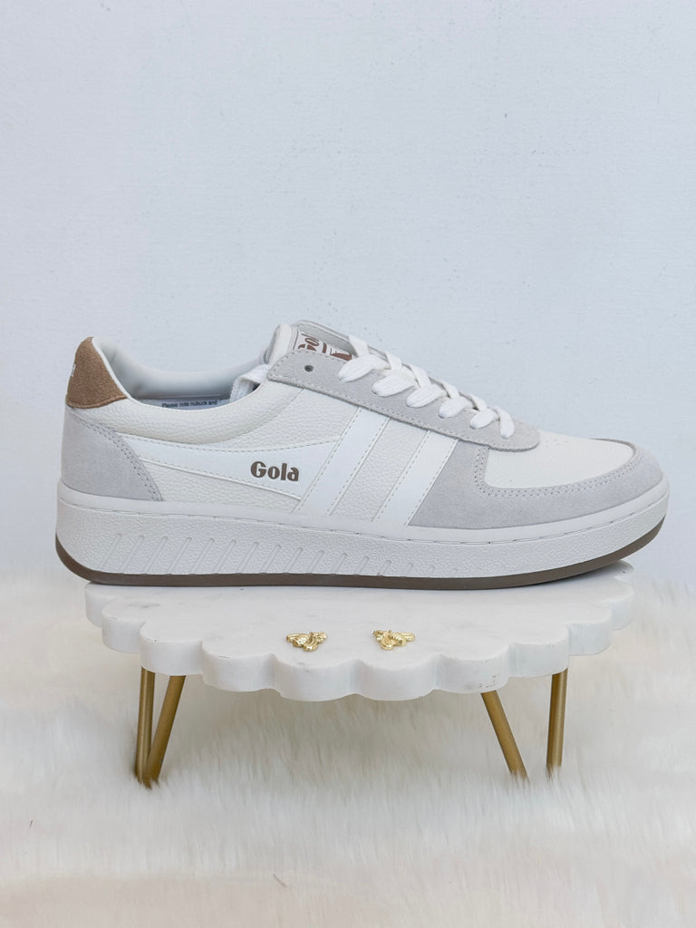 Grandslam White/Tan Sneaker Shoes Peacocks & Pearls Lexington