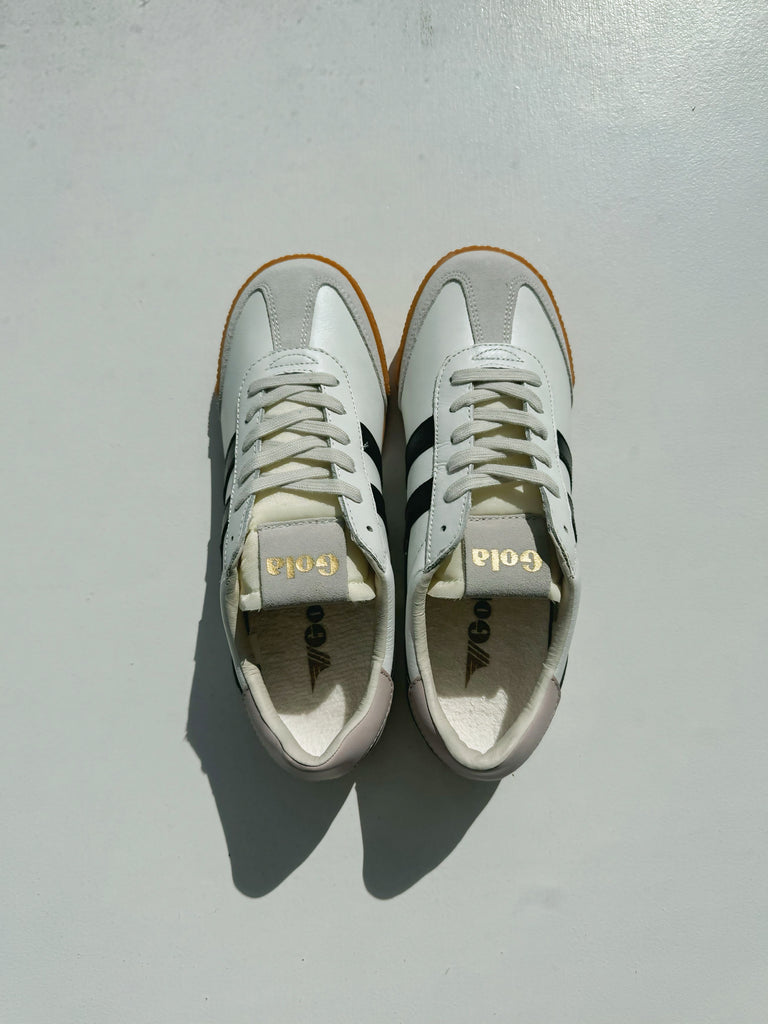 Elan Leather White/Black Sneaker Shoes Peacocks & Pearls Lexington