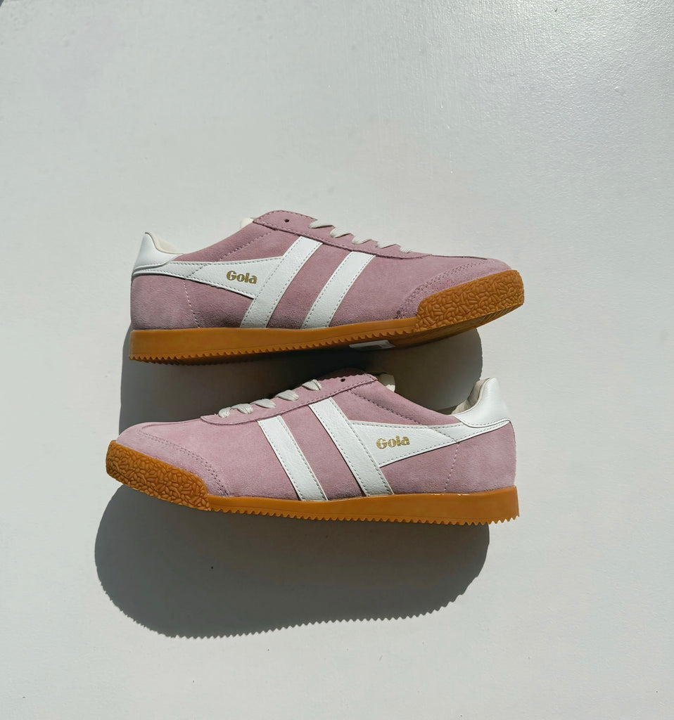 Elan Suede Pink/White Sneaker Shoes Peacocks & Pearls Lexington