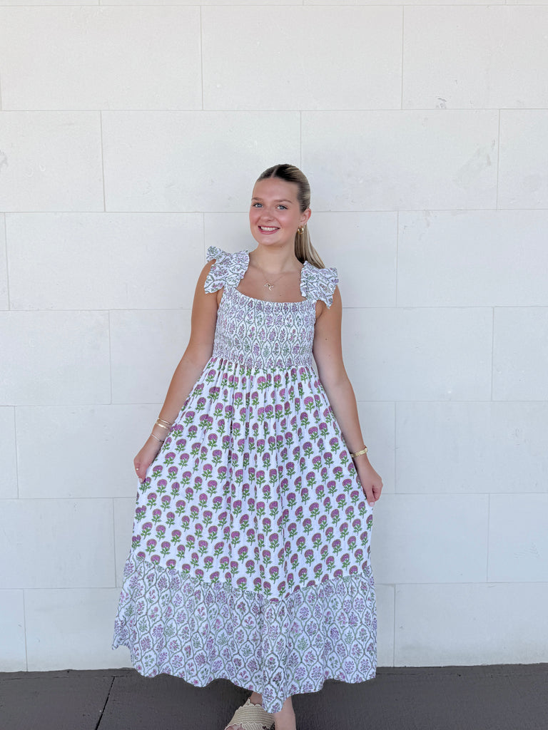 Aubrey Poppy Midi Dress Clothing Peacocks & Pearls Lexington