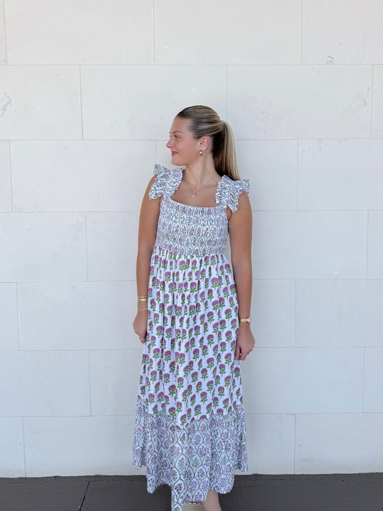 Aubrey Poppy Midi Dress Clothing Peacocks & Pearls Lexington