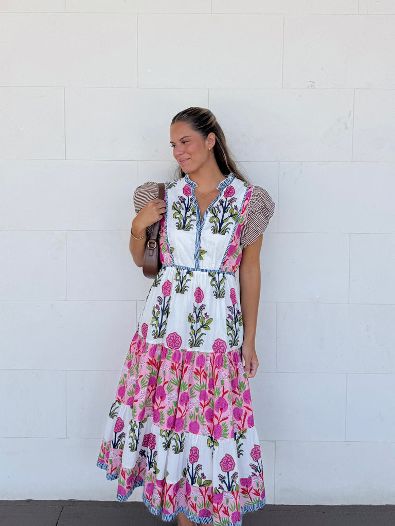 Wildflower Pop Midi Dress Clothing Peacocks & Pearls Lexington
