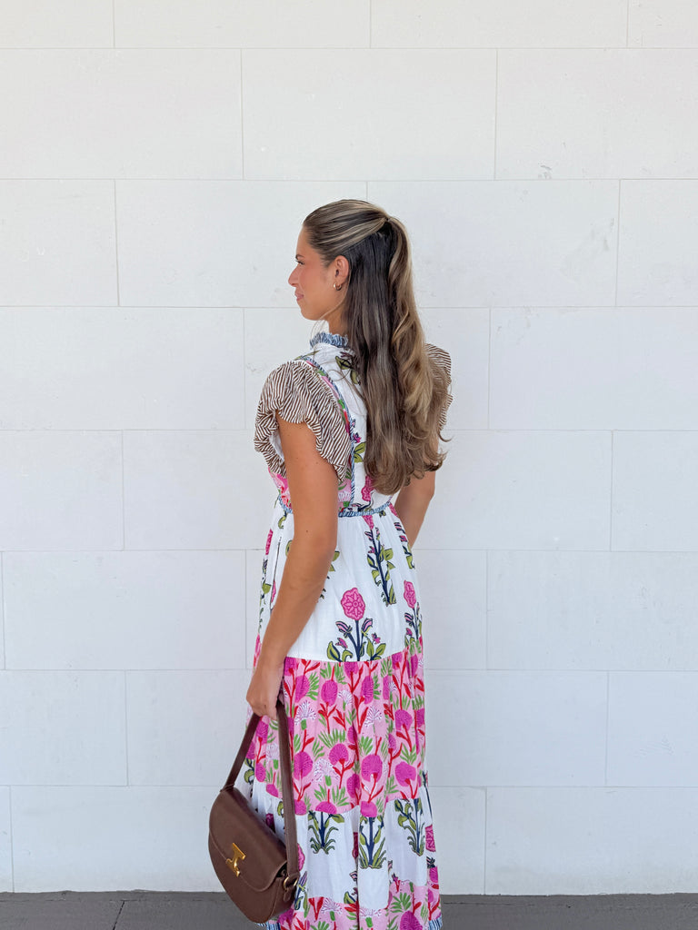 Wildflower Pop Midi Dress Clothing Peacocks & Pearls Lexington