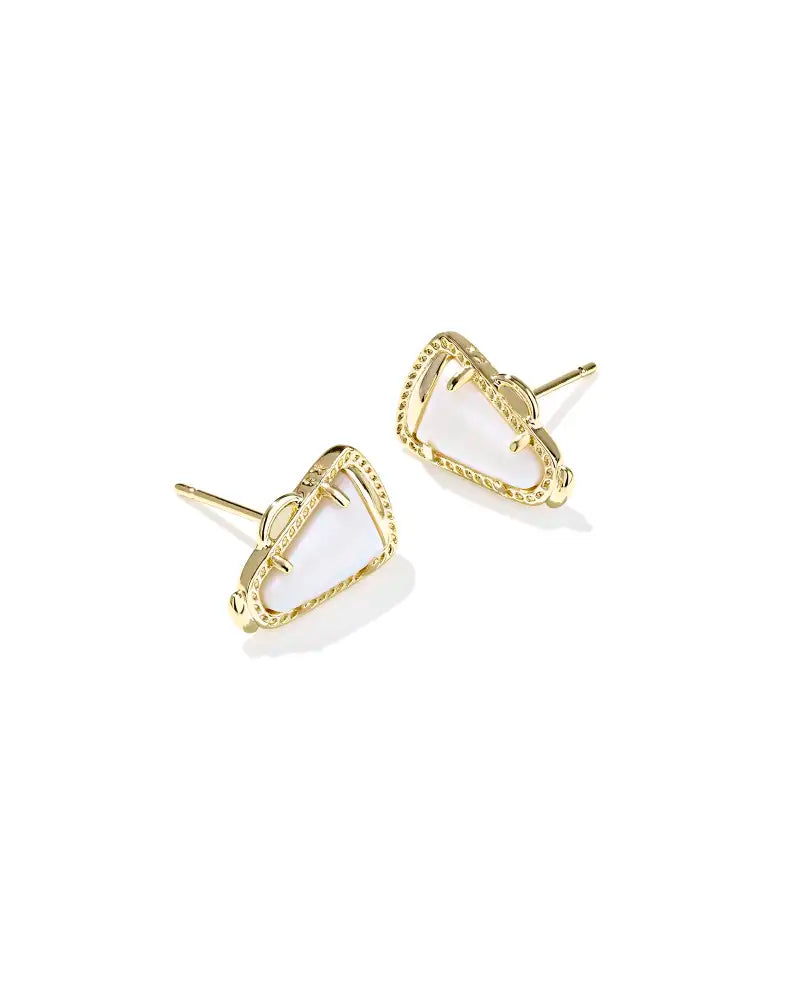 Cheer Stud Gold Earring Jewelry Peacocks & Pearls Lexington
