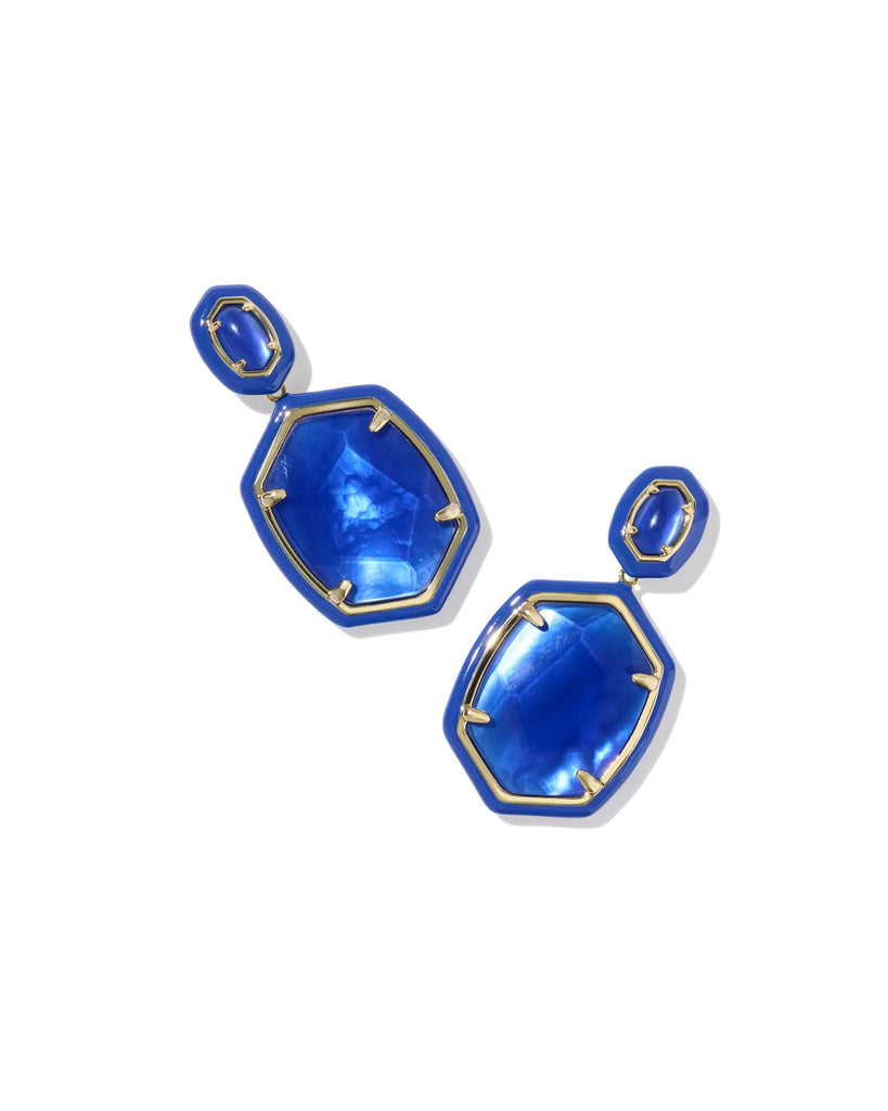 Daphne Cobalt Enamel Drop Earrings Jewelry Peacocks & Pearls Lexington