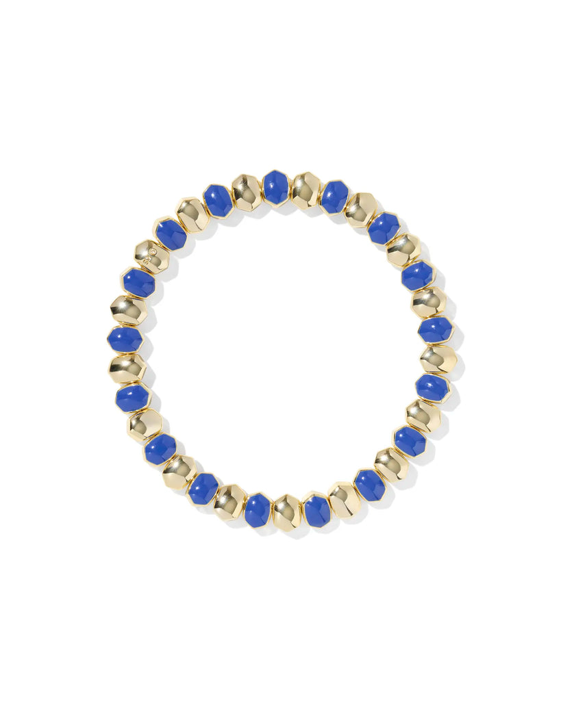 Daphne Enamel Stretch Gold Bracelet Jewelry Peacocks & Pearls Lexington Blue