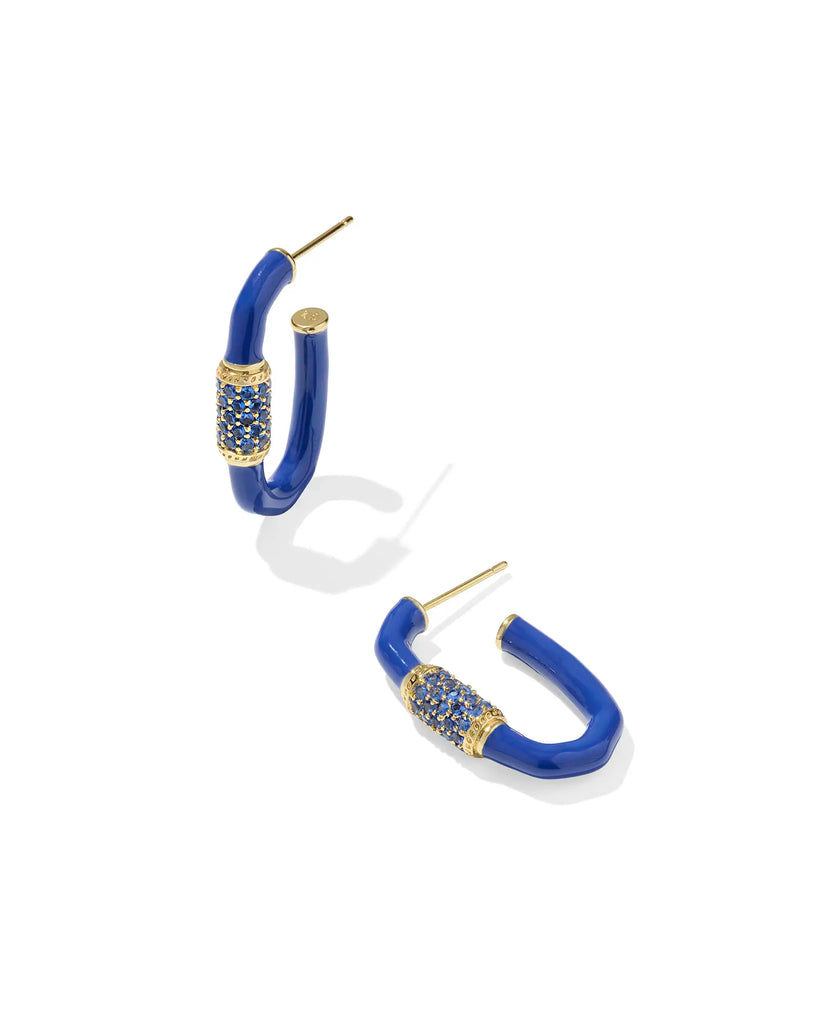 Emery Enamel Cobalt Hoop Jewelry Peacocks & Pearls Lexington