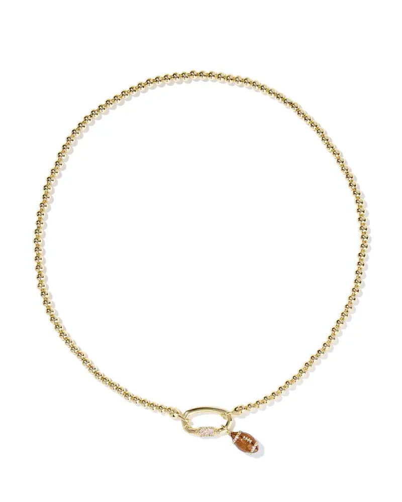 Football Gold Metal Strand Necklace Jewelry Peacocks & Pearls Lexington