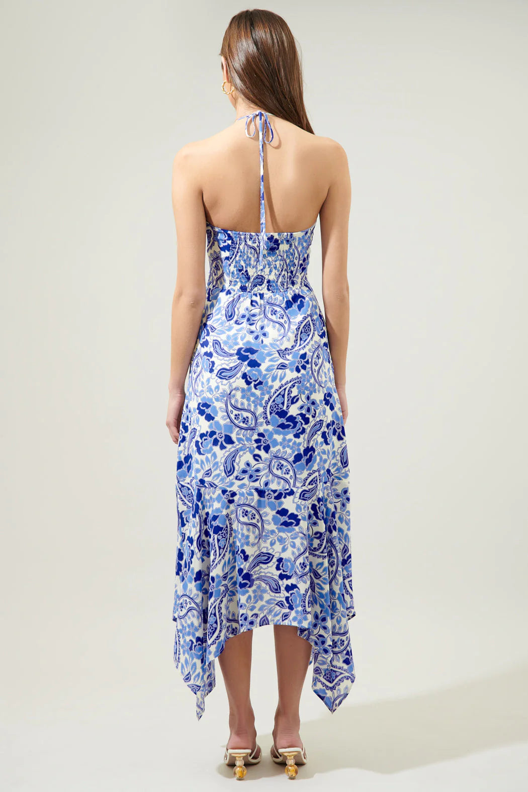 Blue Paisley Halter Midi Dress Peacocks & Pearls Lexington Blue Paisley Halter Midi Dress Peacocks & Pearls Lexington