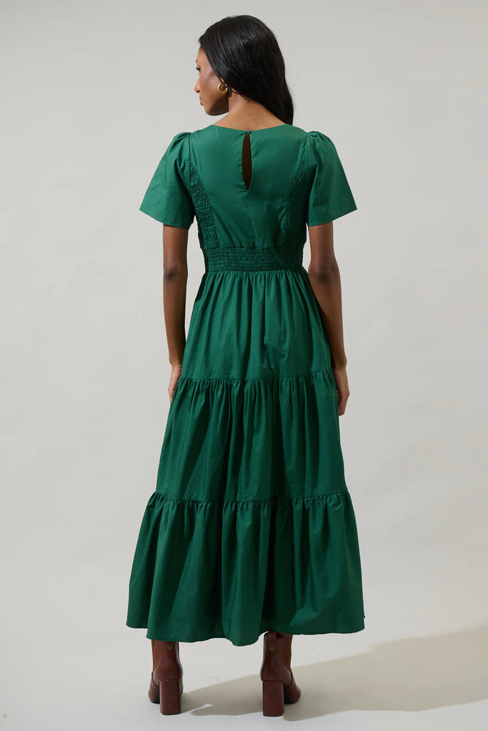 Alexis Poplin Tiered Midi Dress Clothing Peacocks & Pearls Lexington   