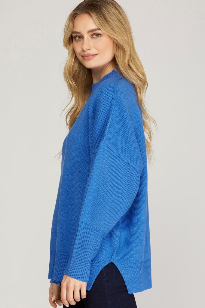 Diva In Blue Oversized Sweater Clothing Peacocks & Pearls Lexington   