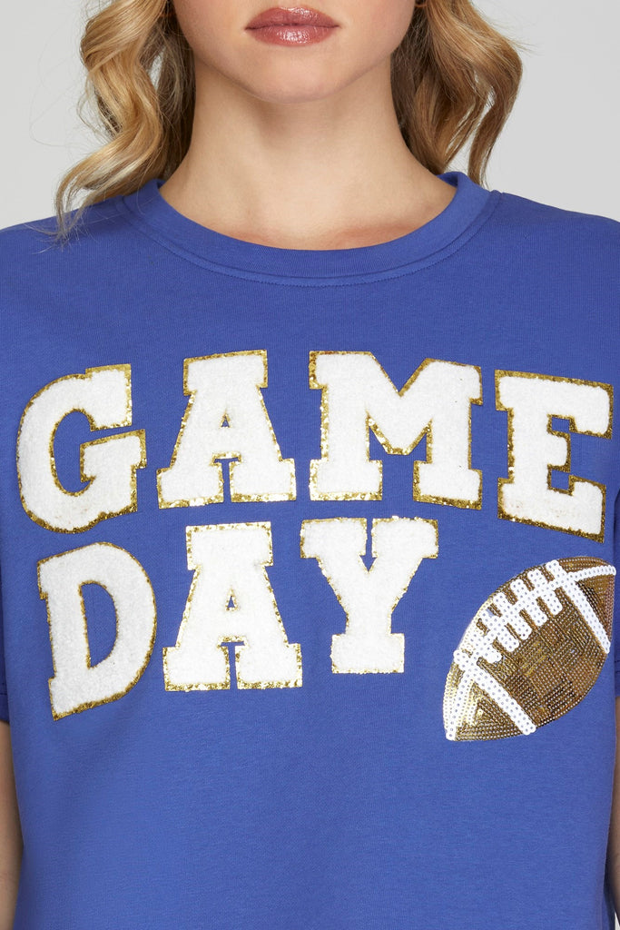 Game Day Patchwork Tee Top Clothing Peacocks & Pearls Lexington   