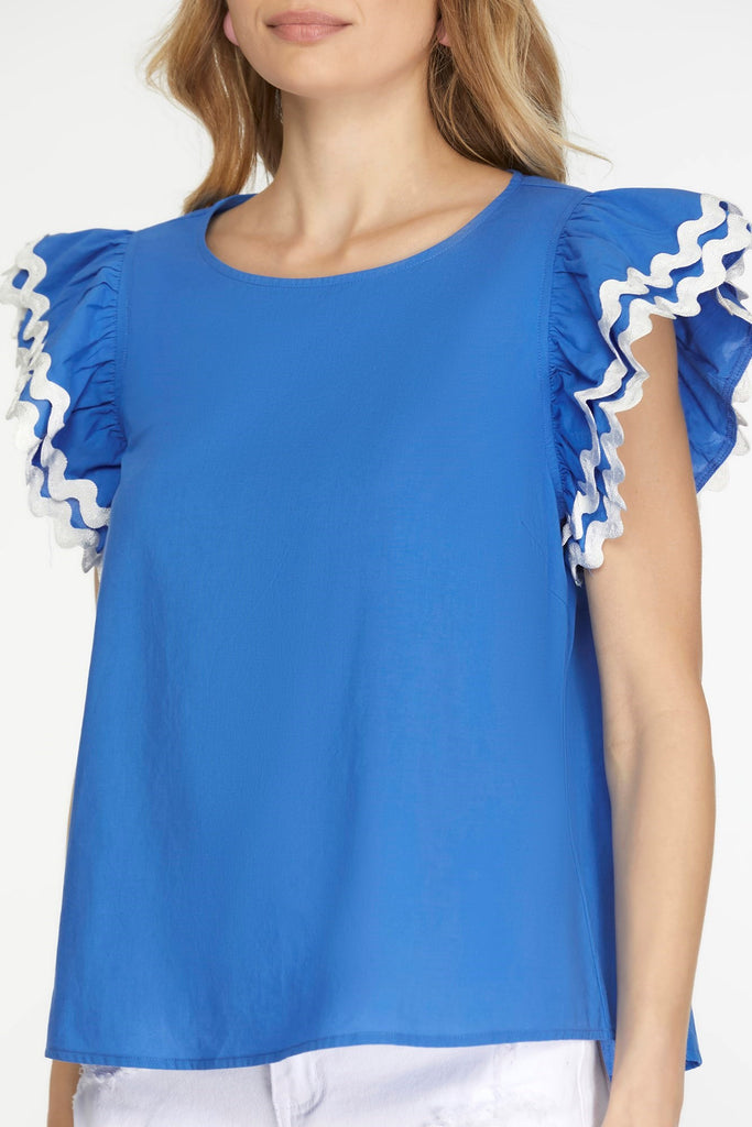 Blueberry Pickin Ruffle Top Clothing Peacocks & Pearls Lexington   