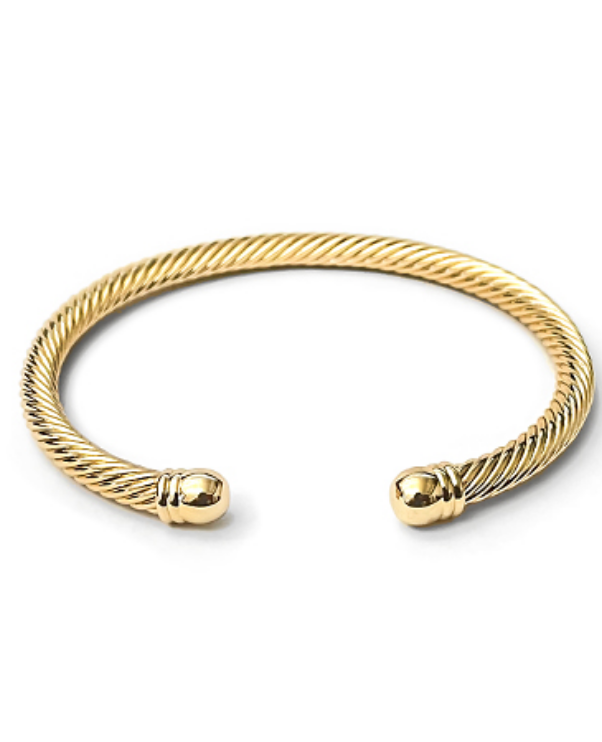Twist Cable Cuff Bracelet Jewelry Golden Stella   