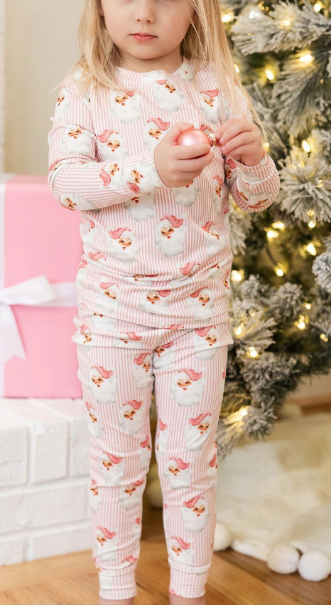 Santa Baby Toddler PJ Set Clothing Peacocks & Pearls Lexington Pink 2T 