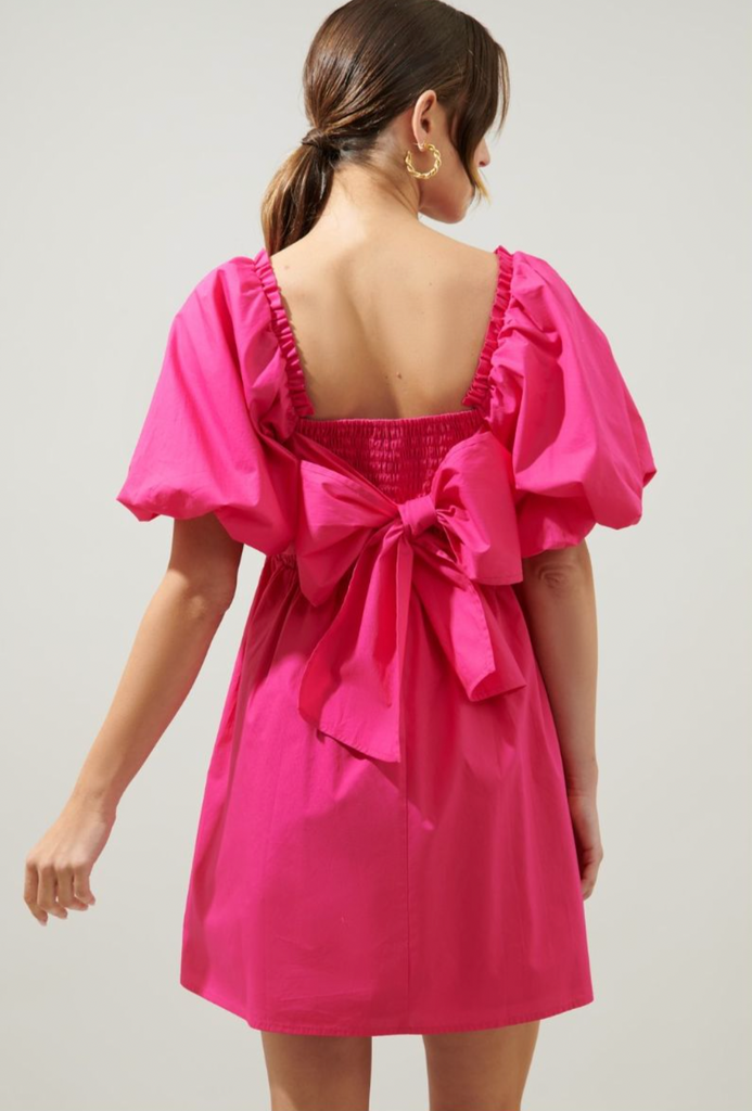 Floral Puff Slv Babydoll Dress Clothing SugarLips   