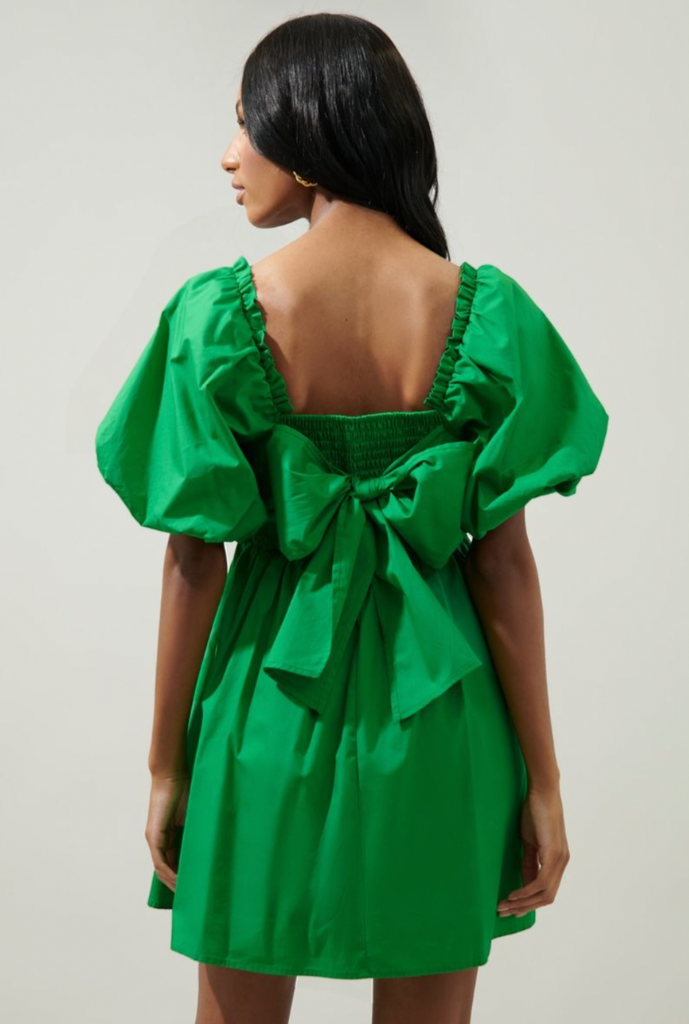 Floral Puff Slv Babydoll Dress Clothing SugarLips   