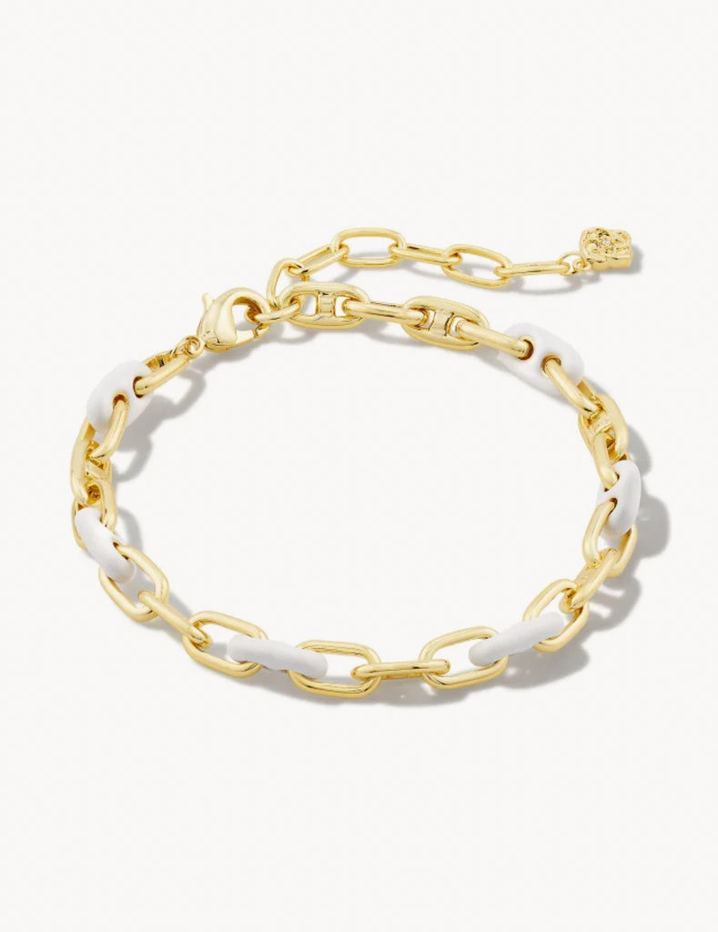 Bailey Chain Bracelet Clothing Kendra Scott Gold/White  