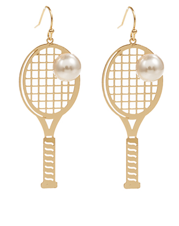 Tennis Racket Earrings Jewelry Golden Stella   