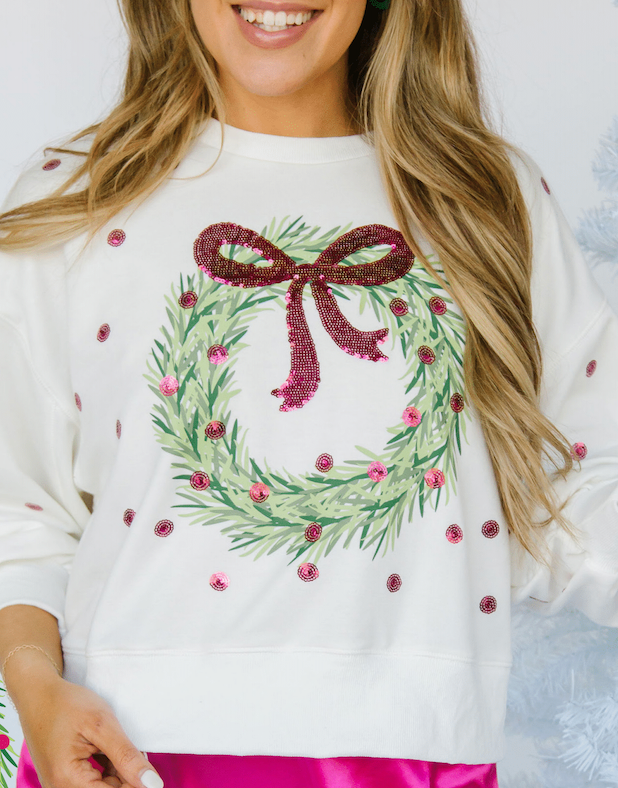 Christmas wreath jumper hot sale