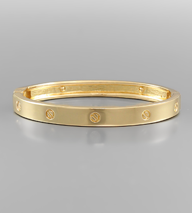 Gold Bangle with Rhinestones Jewelry Golden Stella   